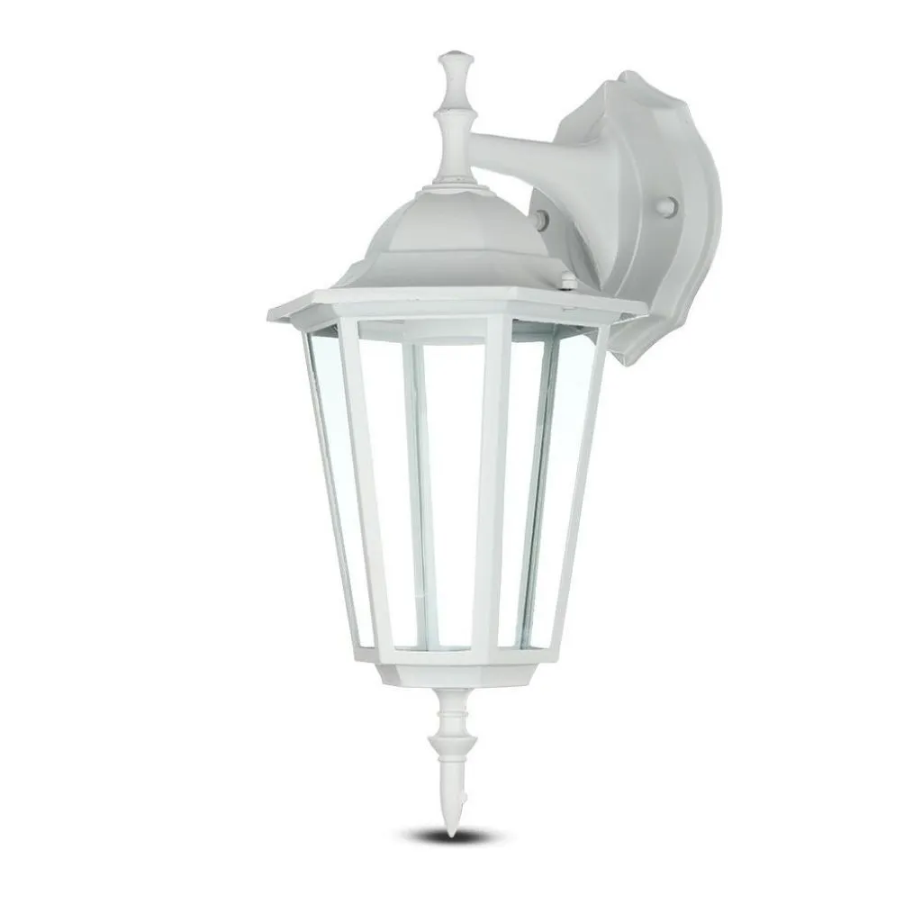 V-TAC Lampada LED da Muro a Lanterna con Portalampada E27 (Max 60W) Attacco verso il basso Colore Bianco IP44 - immagine 1
