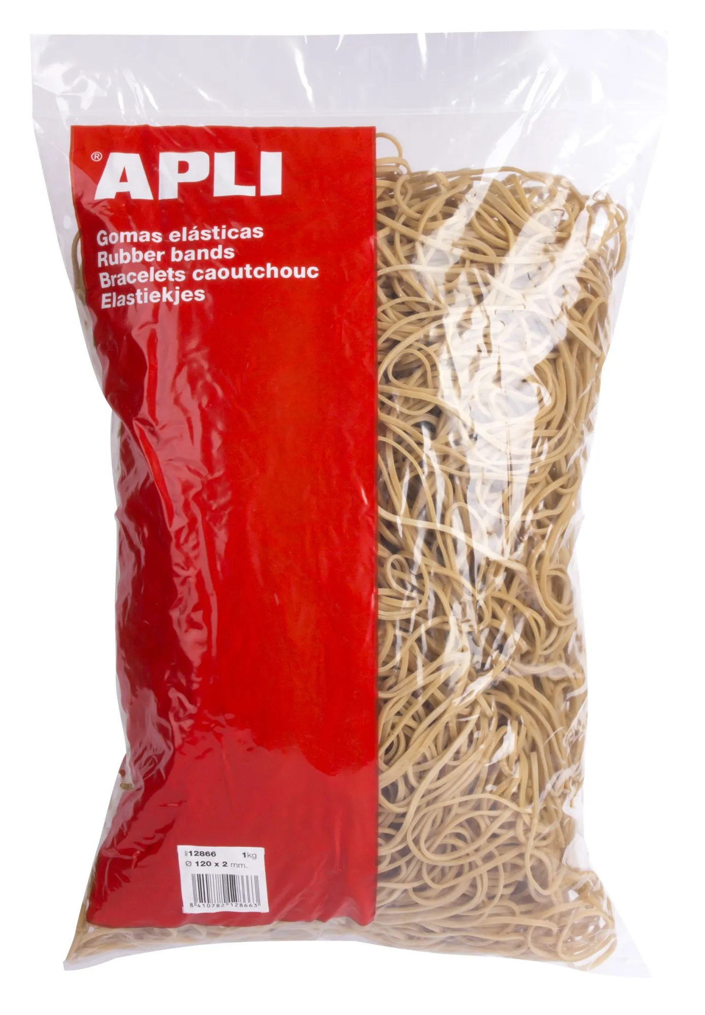 Fasce Elastiche Apli Ø 120 x 2mm - Contenuto 1kg - Grande Elasticità e Resistenza - 70% Gomma Naturale - immagine 1