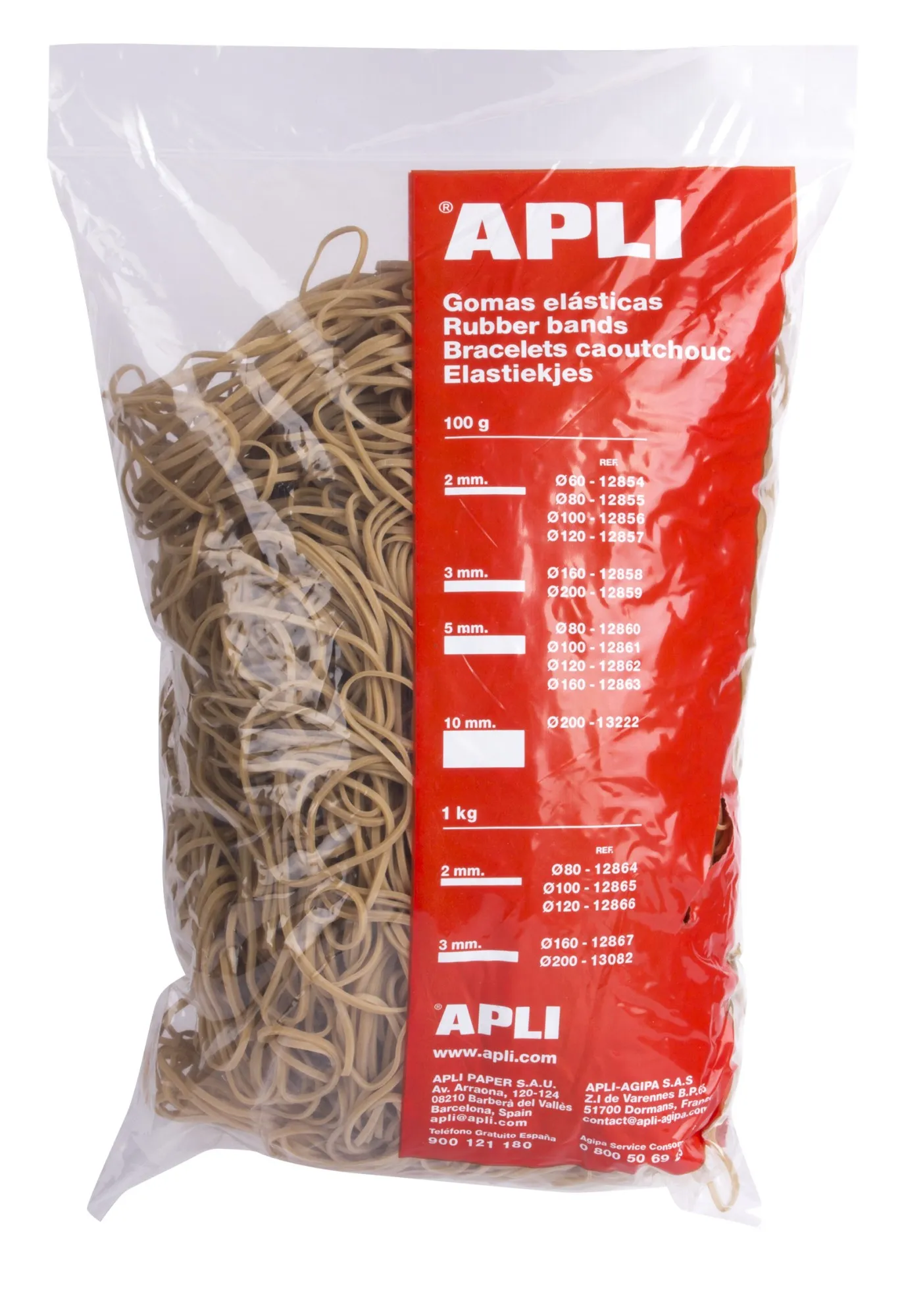 Apli Elastici Ø 80 x 2mm - Contenuto 1kg - Grande Elasticità e Ottima Resistenza - 70% Gomma Naturale - immagine 1