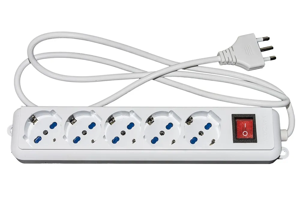 Presa Multipla Link 5 Schuko Con Interruttore Cavo 15Mt Bianca - immagine 1