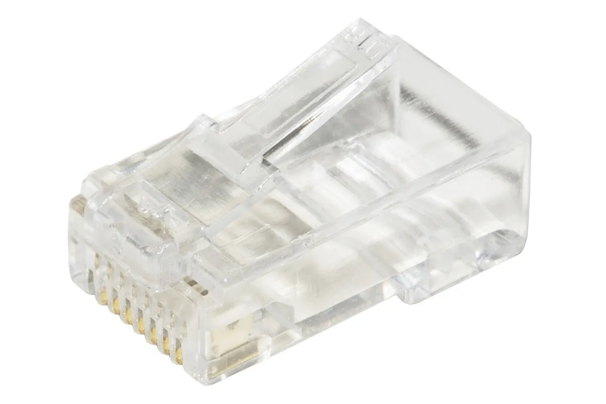 Confezione 100 Connettori 8 Poli Cat 5E Utp Non Schermato Rj45 Con Inserto Per Cavo Flessibile - immagine 1