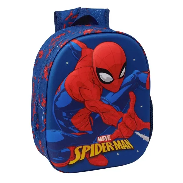 Zaino Safta Spider-Man 3D - Luci a LED - Portaborraccia - Spallacci imbottiti - Maniglia superiore - 864 l - 270x100x330 mm - Blu - immagine 1