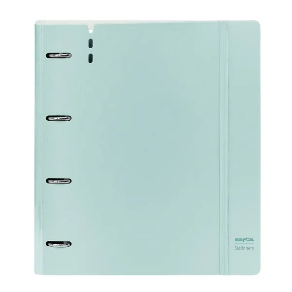 Raccoglitore ad anelli Safta - Schiuma PP - Anelli da 35 mm - Include 100 fogli A4 - 27x32x4 cm - Azzurro - immagine 1