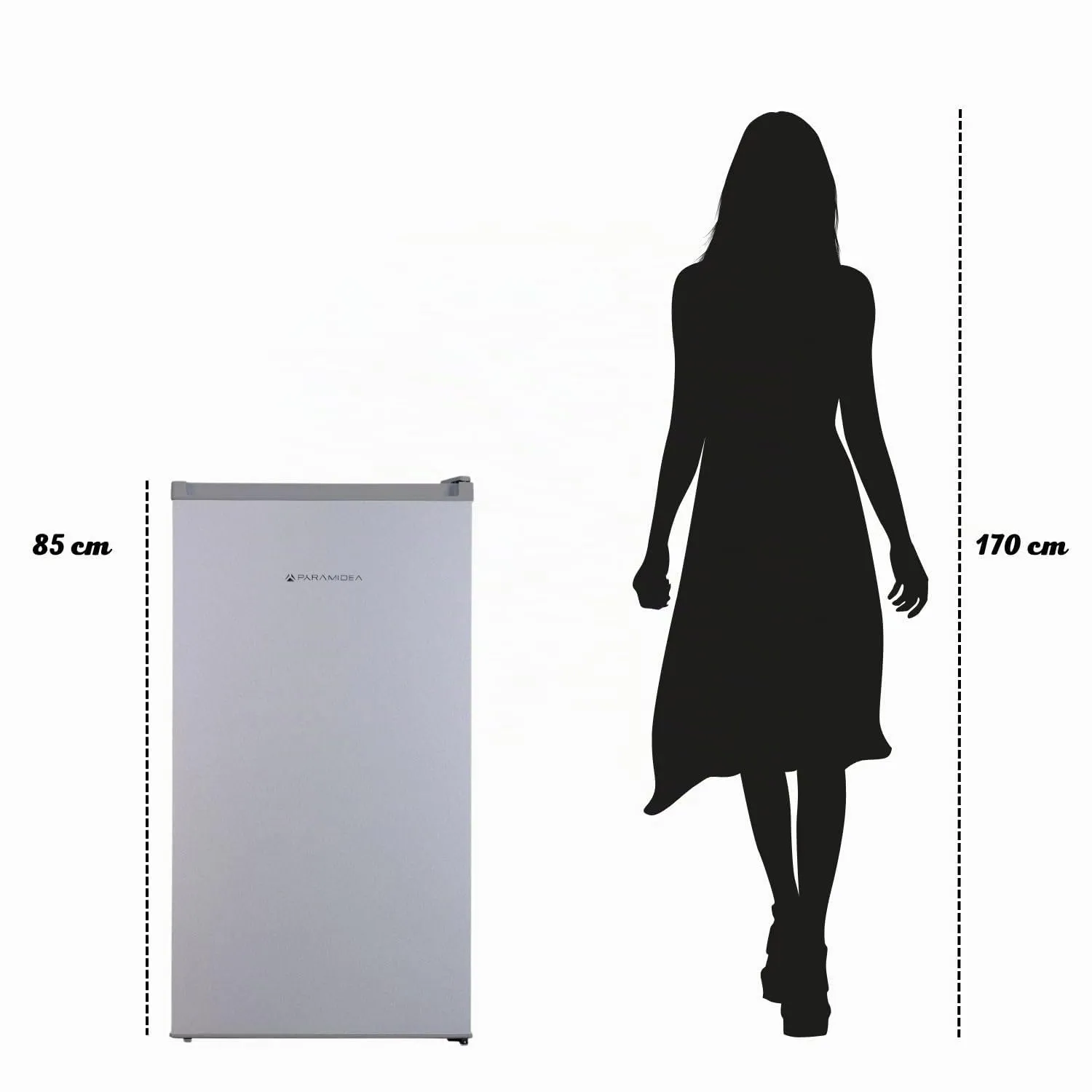 PYRAMIDEA Frigorifero Capacità Totale 100 Litri lordi, Porta reversibile, piedini regolabili Classe E Colore Silver FRG104S - immagine 3
