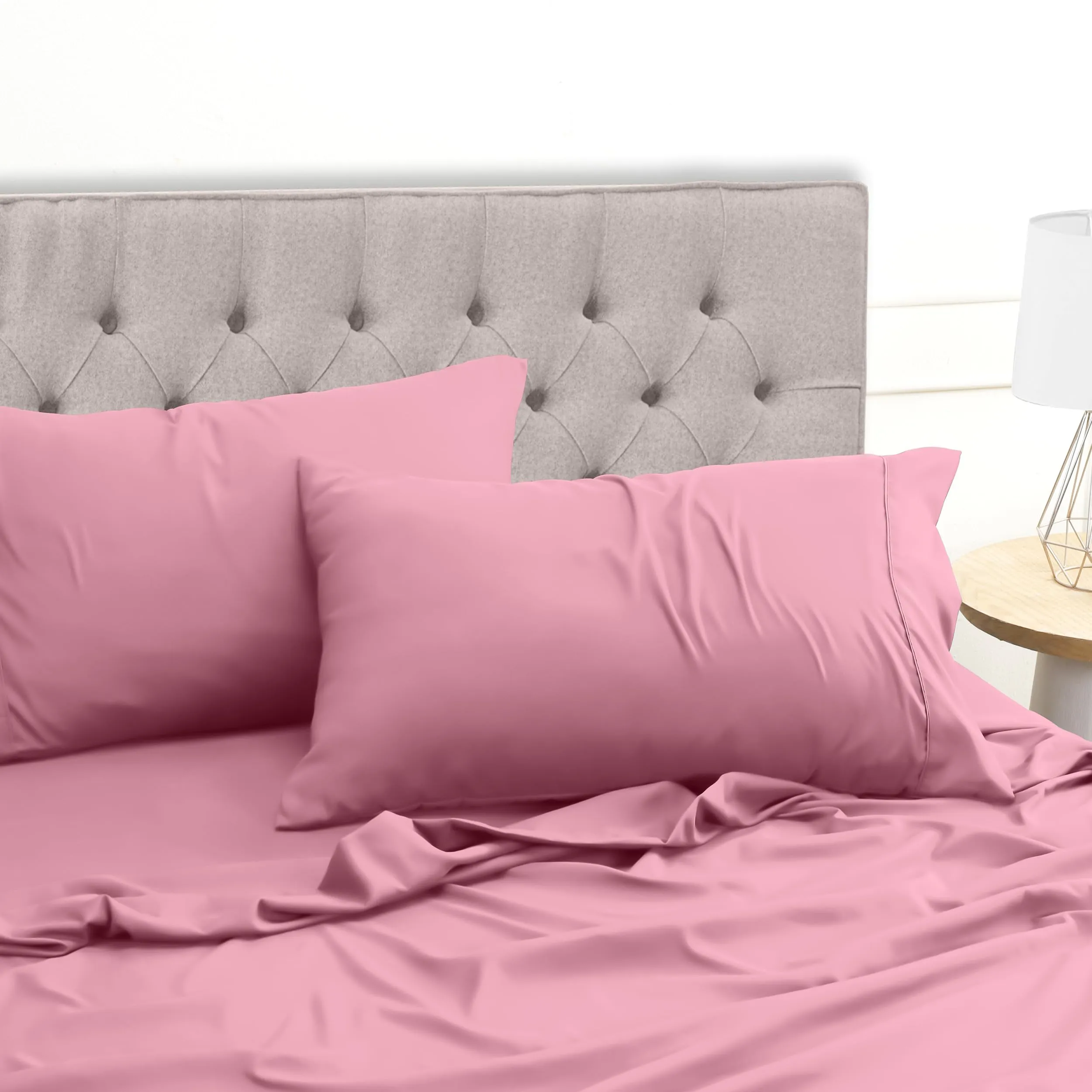 Utopia Bedding Set Lenzuola Letto 4 Pezzi, 135x190cm, Rosa - immagine 6