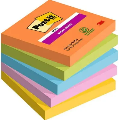 Post-It 7100258933 pouch autoadesiva Quadrato Blu Verde Arancione Rosa Giallo 90 fogli Autoadesivo - immagine 1