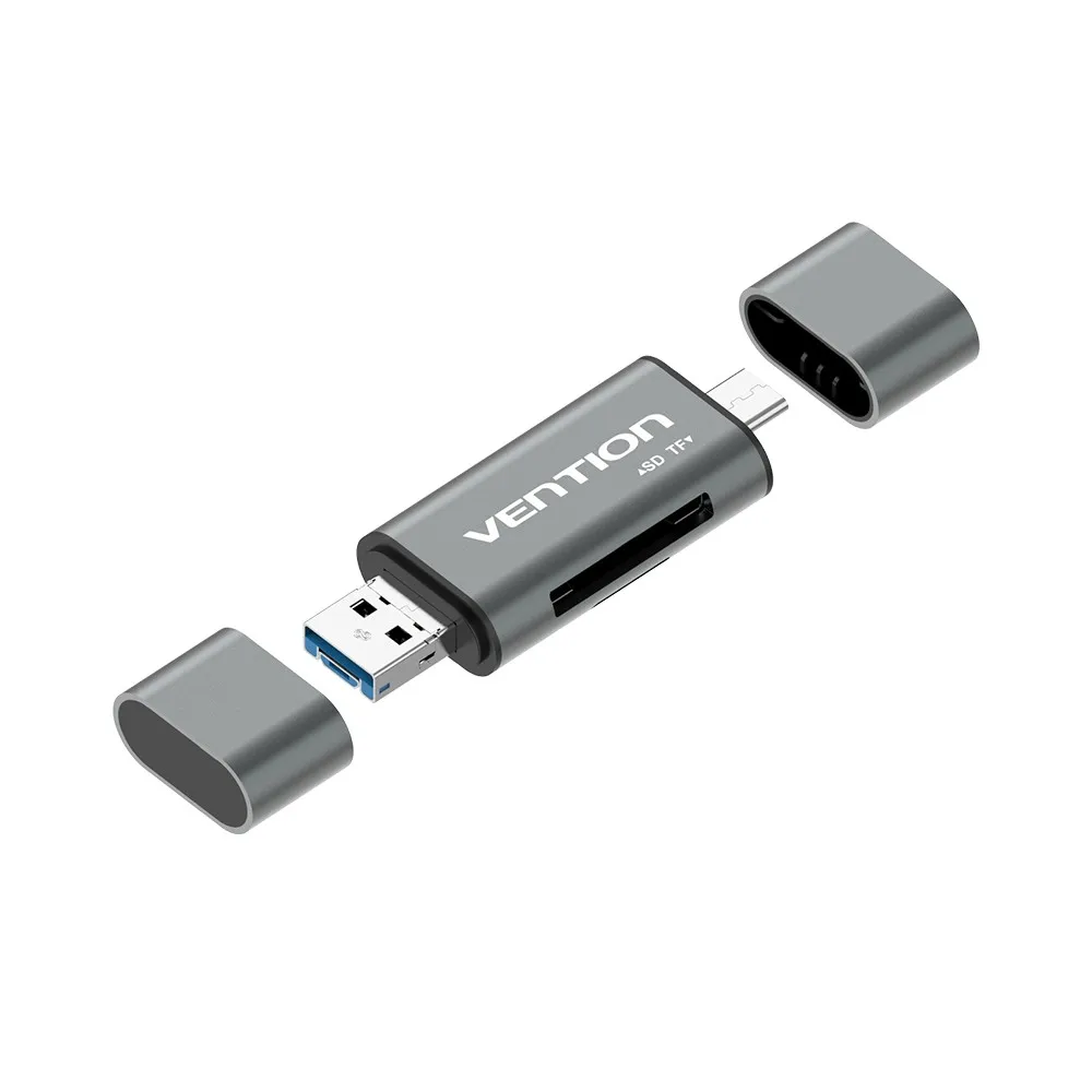 Vention CCHH0 lettore di schede USB Type-A/USB Type-C/Micro-USB Grigio - immagine 1