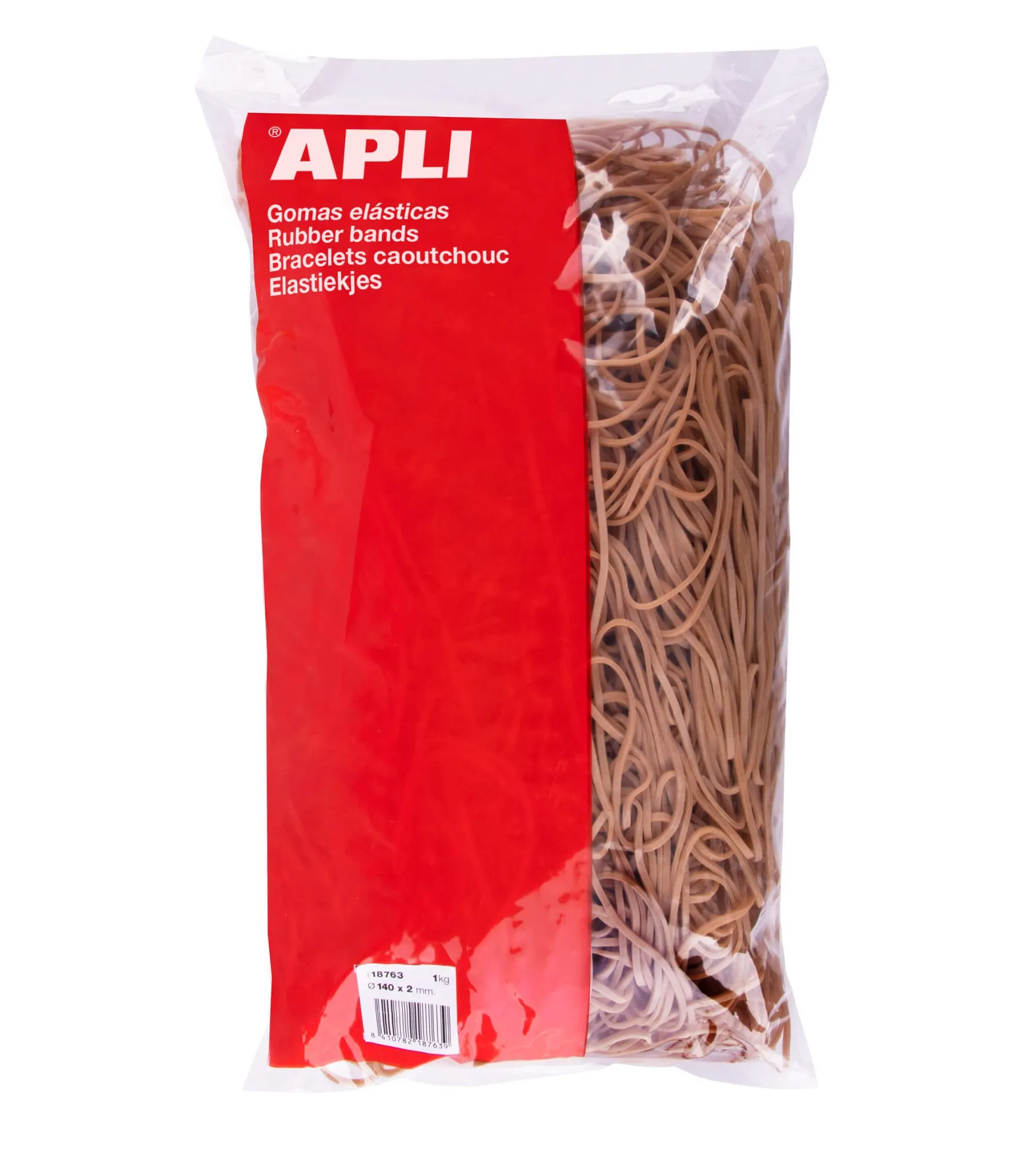Fasce Elastiche Apli Ø 140 x 2mm - Contenuto 1kg - Grande Elasticità e Resistenza - 70% Gomma Naturale - immagine 1