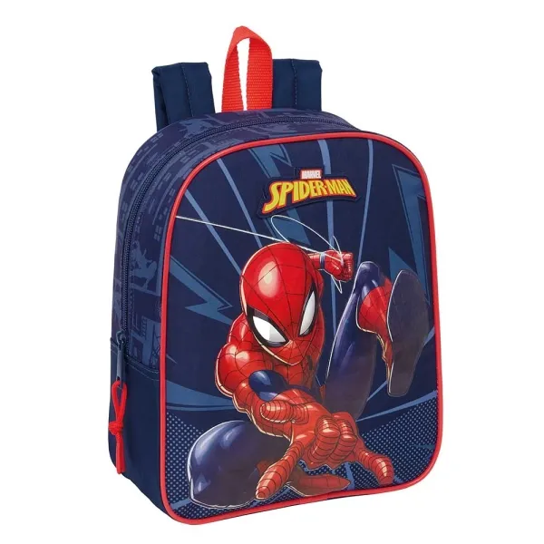 Zaino per bambini Safta Spider-Man - Adattabile al trolley - Chiusura con cerniera - Porta badge - Maniglia superiore - 6 litri - 220x100x270 mm - Blu navy - immagine 1