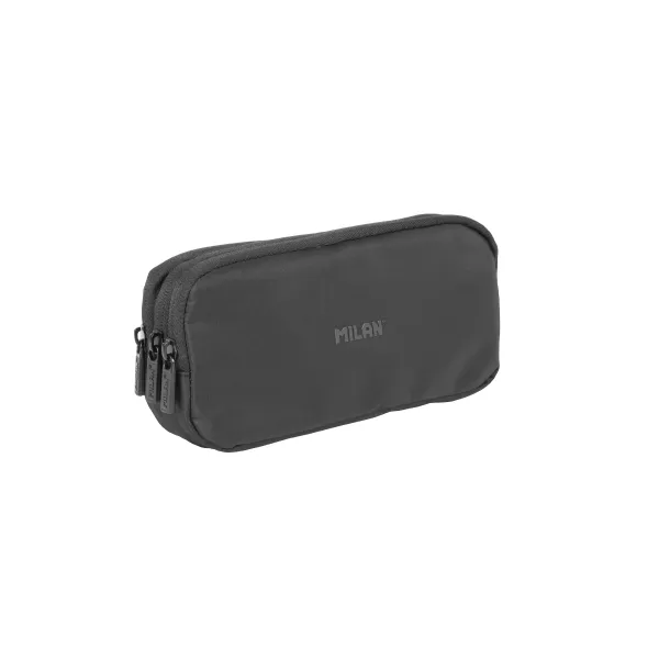 Astuccio Milan Shadow - Chiusura con cerniera - 3 scomparti - 22x11x65 cm - Nero - immagine 1