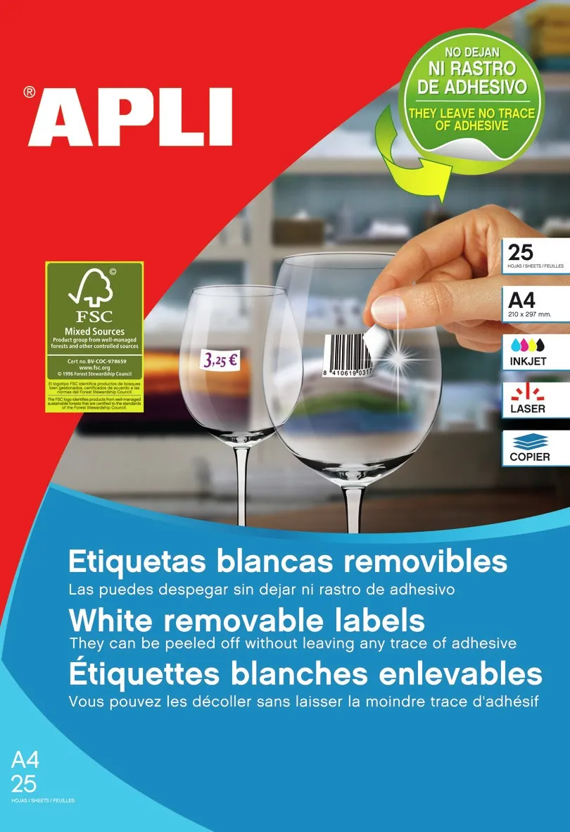 APLI 10197 etichetta per stampante Bianco Etichetta per stampante autoadesiva - immagine 1