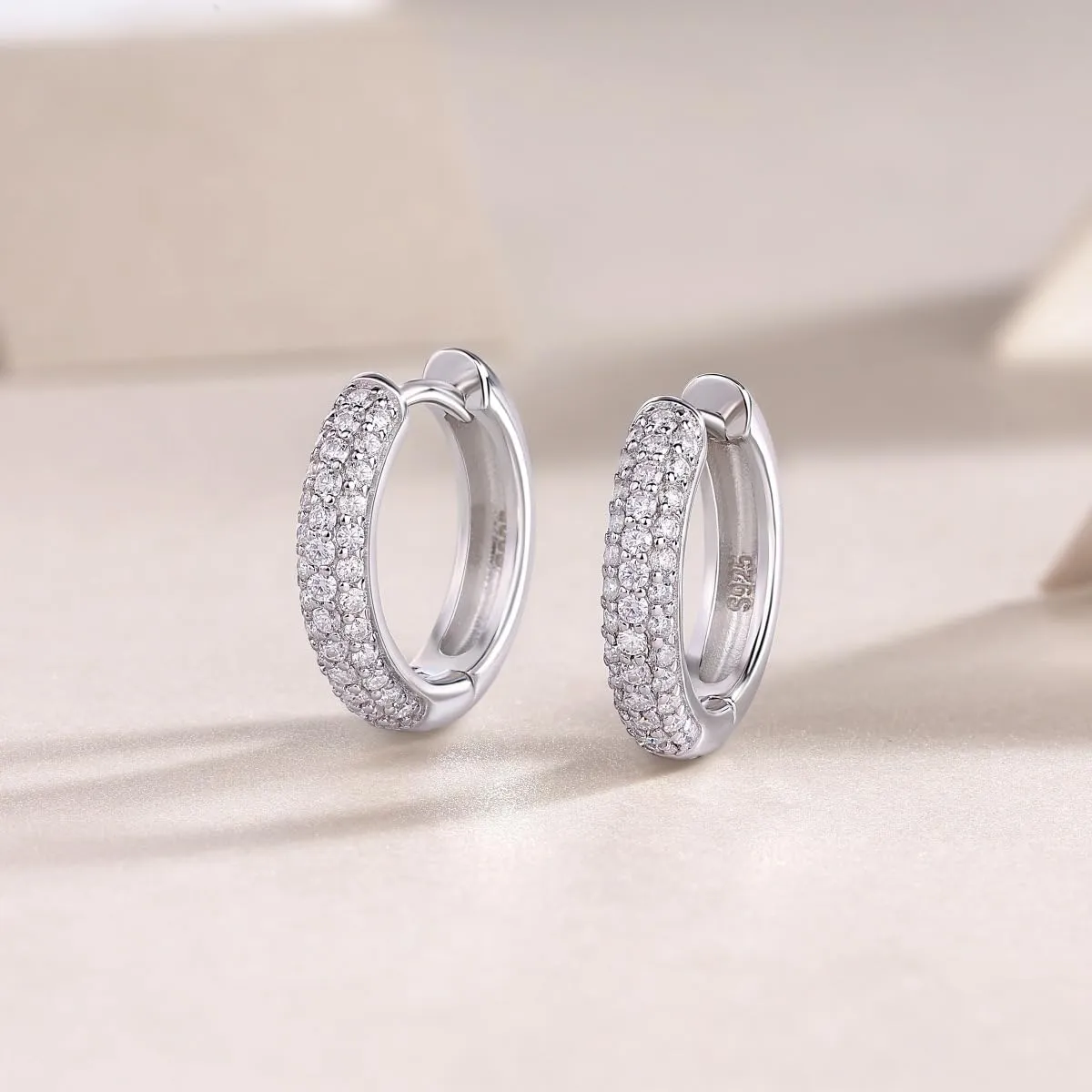 Orecchini Donna Argento 925 a Cerchio Piccoli 15mm - Zircone Cubico Ipoallergenici per Ragazze, 1 Paia - immagine 4