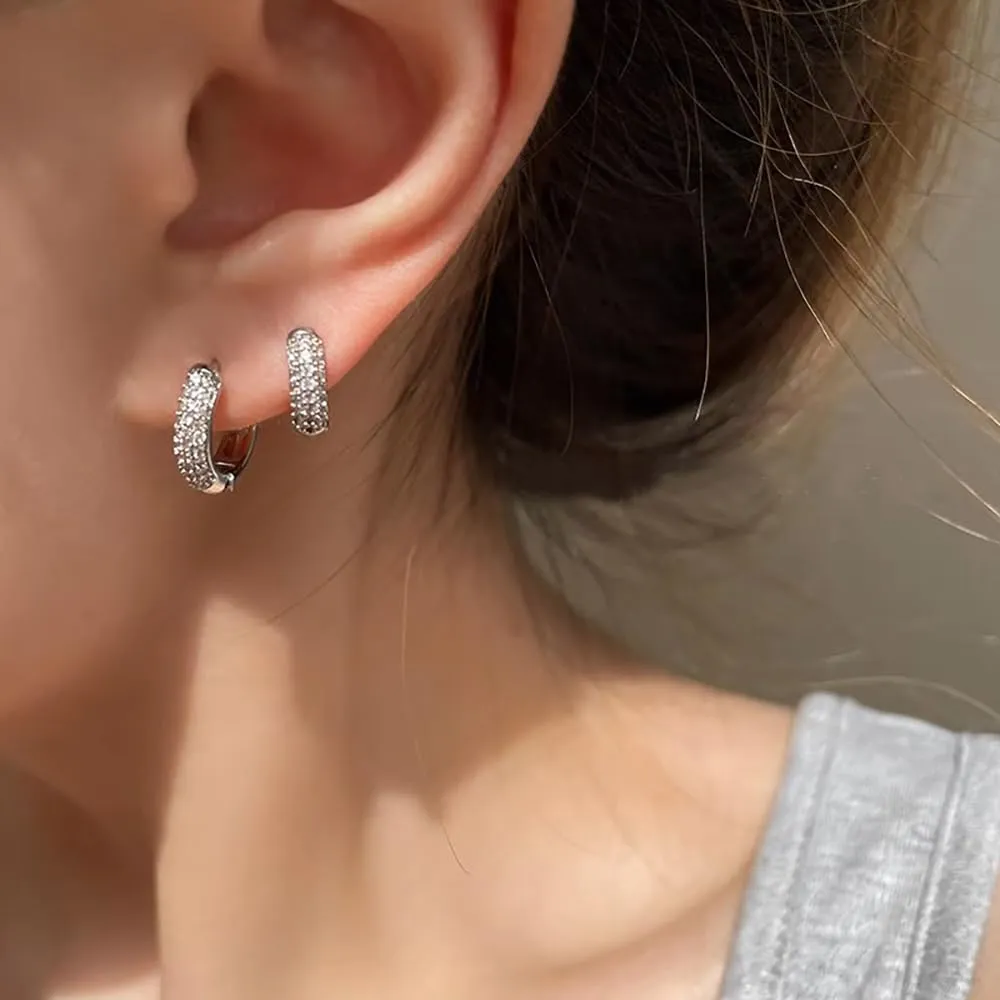 Orecchini Donna Argento 925 a Cerchio Piccoli 15mm - Zircone Cubico Ipoallergenici per Ragazze, 1 Paia - immagine 6