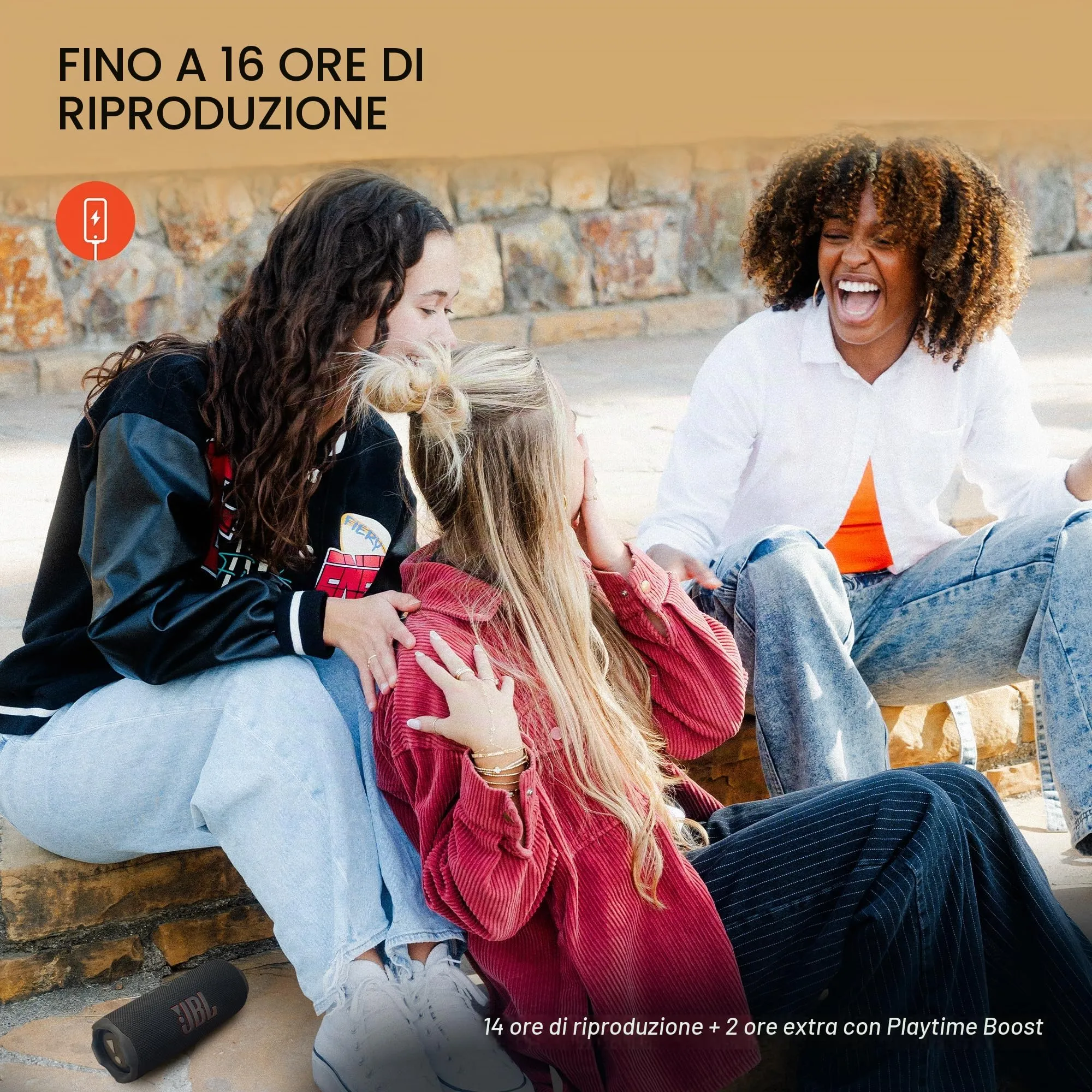 JBL Flip 7 Altoparlante portatile impermeabile e anti-caduta, suono Pro Bold con IA Sound Boost, 16 ore di autonomia e sistema PushLock con accessori intercambiabili (blu) - immagine 6