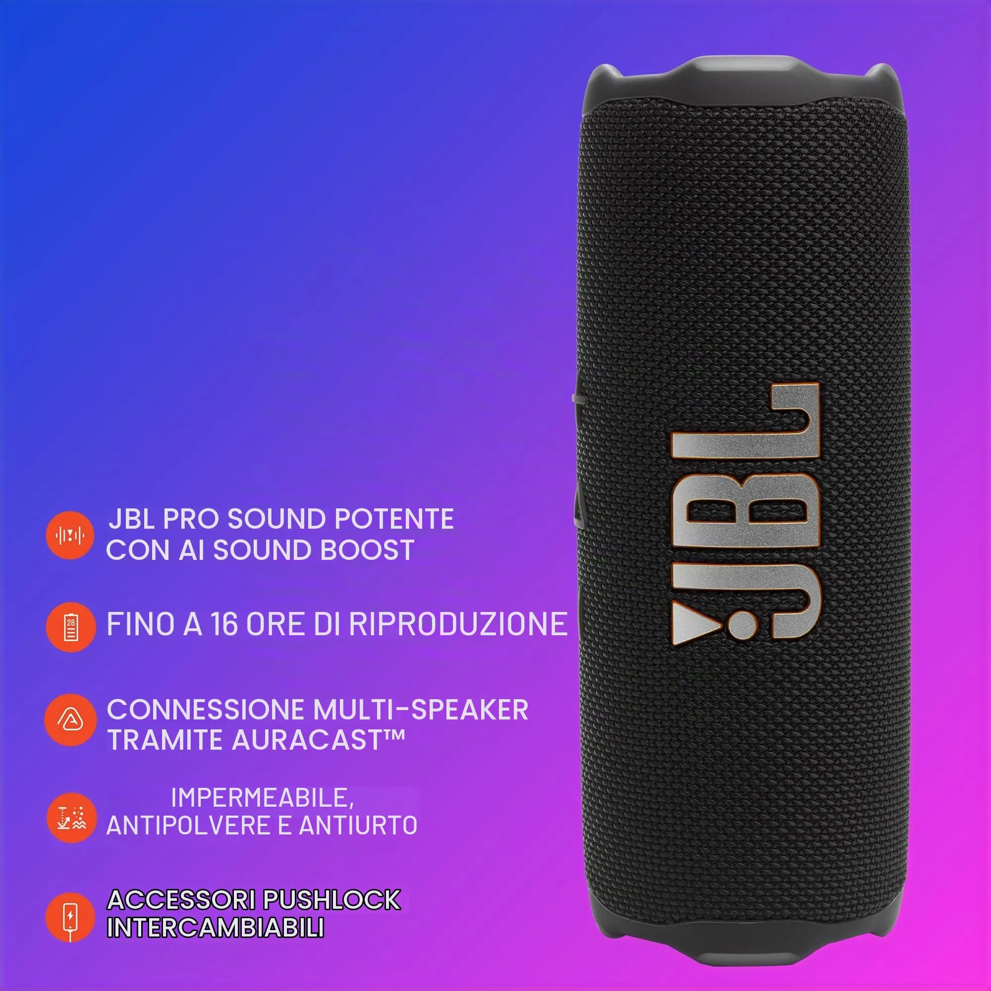 Altavoz con Bluetooth JBL FLIP 7-35W- 1.0- Blanco - immagine 9