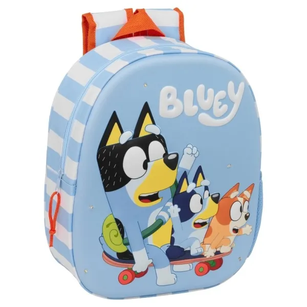 Zaino Safta Bluey 3D - Luci LED integrate - Tasca laterale - Spallacci imbottiti - Maniglia superiore - 27x10x33 cm - Blu - immagine 1