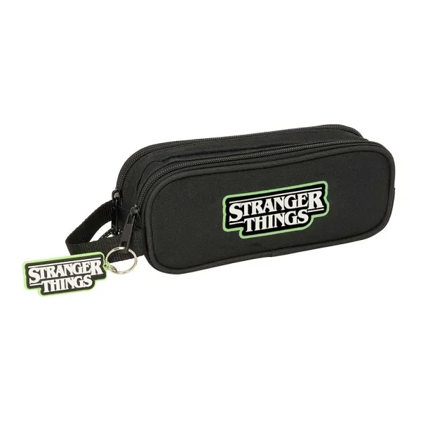 Astuccio Safta Stranger Things - 2 scomparti con cerniera - Maniglia laterale - 1 litro - 210x60x80 mm - Nero - immagine 1