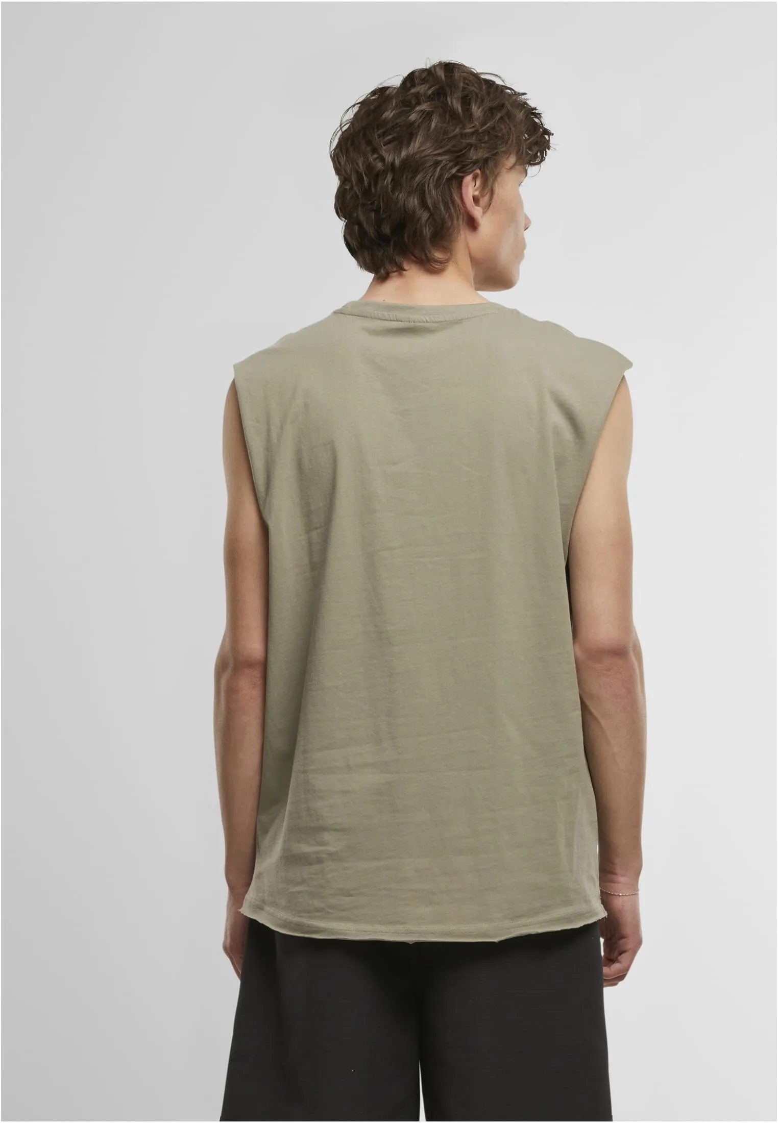 Urban Classics Maglietta da Uomo Open Edge Sleeveless Tee, Senza Maniche, Maglietta da Uomo, Girocollo, Cotone, Disponibile in Diversi Colori, Taglie XS-5XL, Paleolive, XXL - immagine 6