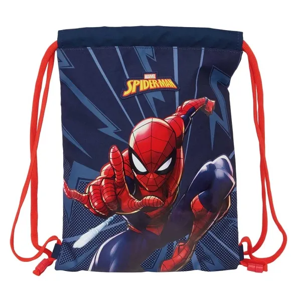 Borsa piatta Safta Spider-Man - Tasca con cerniera - Chiusura con coulisse - 3 litri - Leggera e compatta - 260x10x340 mm - Blu navy - immagine 1