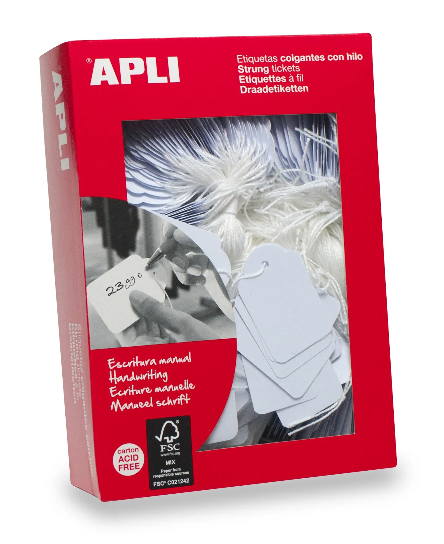 APLI 00392 etichetta non adesiva 500 pz Bianco Rettangolo - immagine 1