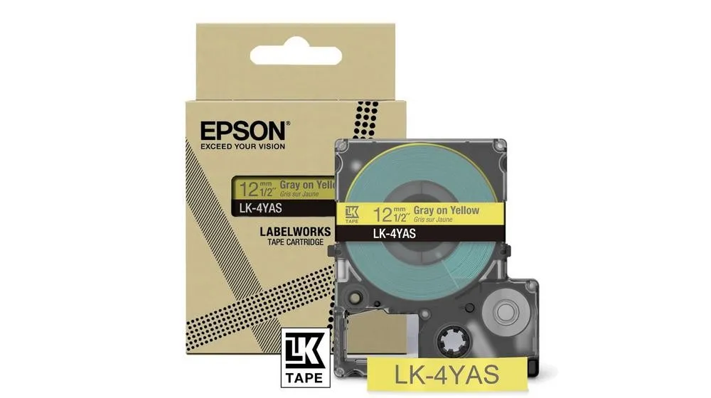 ORIGINALE Epson Nastro Grigiosugiallo LK-4YAS C53S672104 - immagine 1