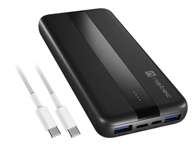 NATEC TREVI SLIM Q V2 Polimeri di litio (LiPo) 10000 mAh Nero - immagine 1