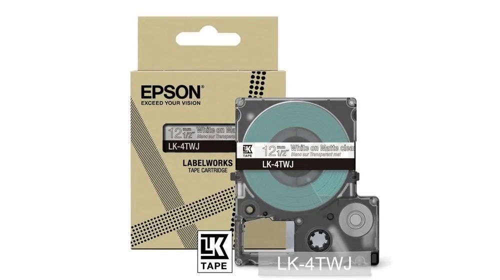 ORIGINALE Epson Nastro BiancosuTrasparente LK-4TWJ C53S672068 - immagine 1