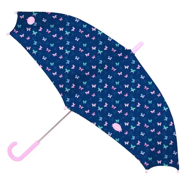Ombrello automatico Safta Blackfit8 Butterfly 60 cm - 8 pannelli - Impugnatura gommata - Punta in PVC - Poliestere - Stecche in acciaio da 10 mm - Blu navy - immagine 1