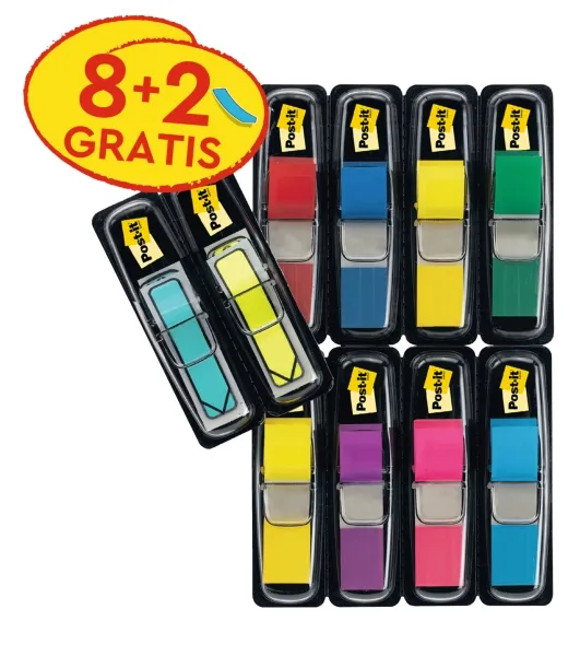 Post-it Index Pack da 10 dispenser con 35 pennarelli riposizionabili - Forma rettangolare - Colori assortiti - immagine 1