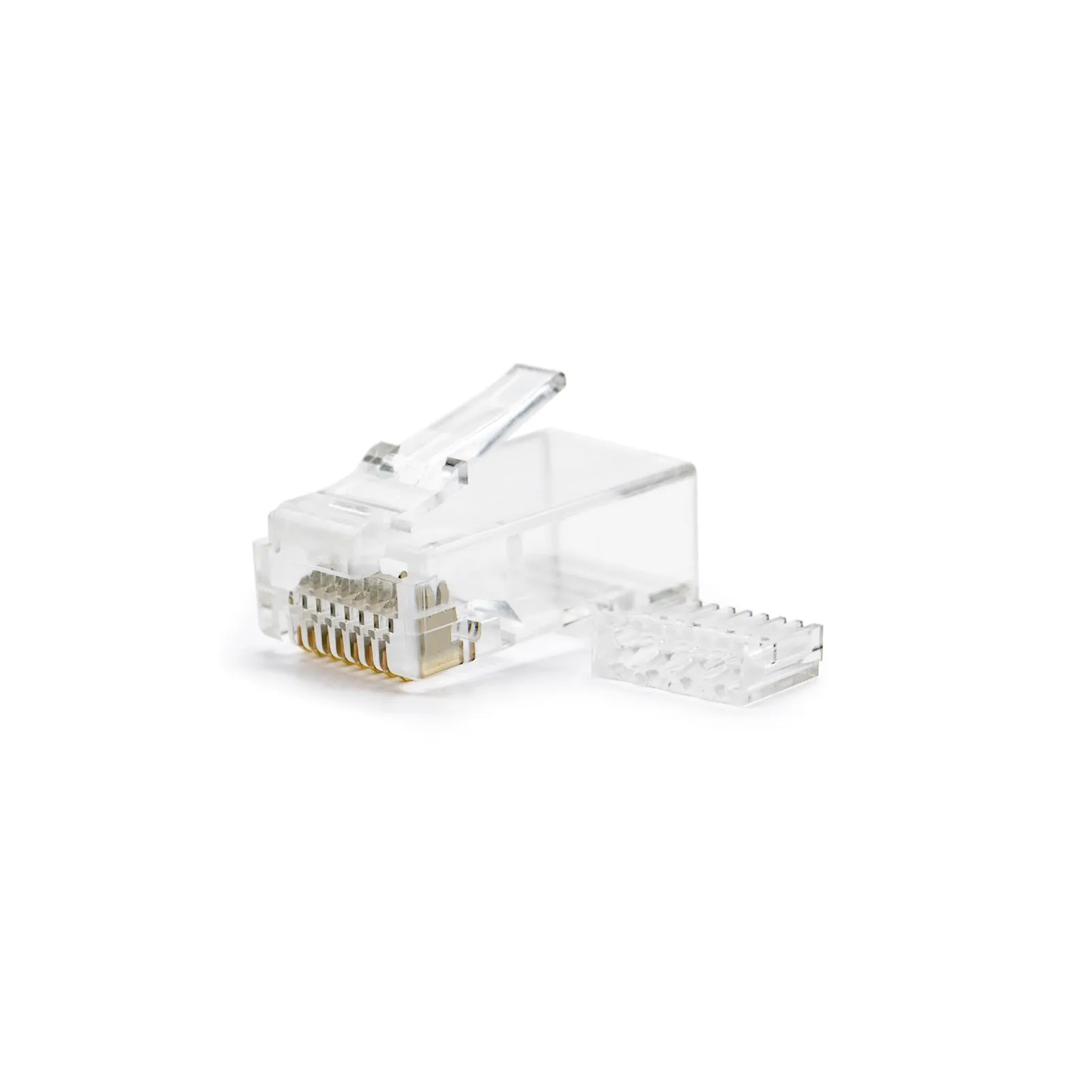 100 connettori RJ45 Cat.6 a 8 fili - Colore trasparente - immagine 1