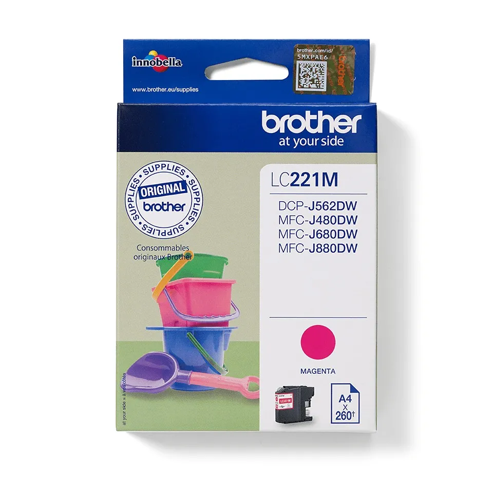 ORIGINALE Brother Cartuccia d'inchiostro magenta LC221M LC-221 260 pagine 39ml - immagine 1