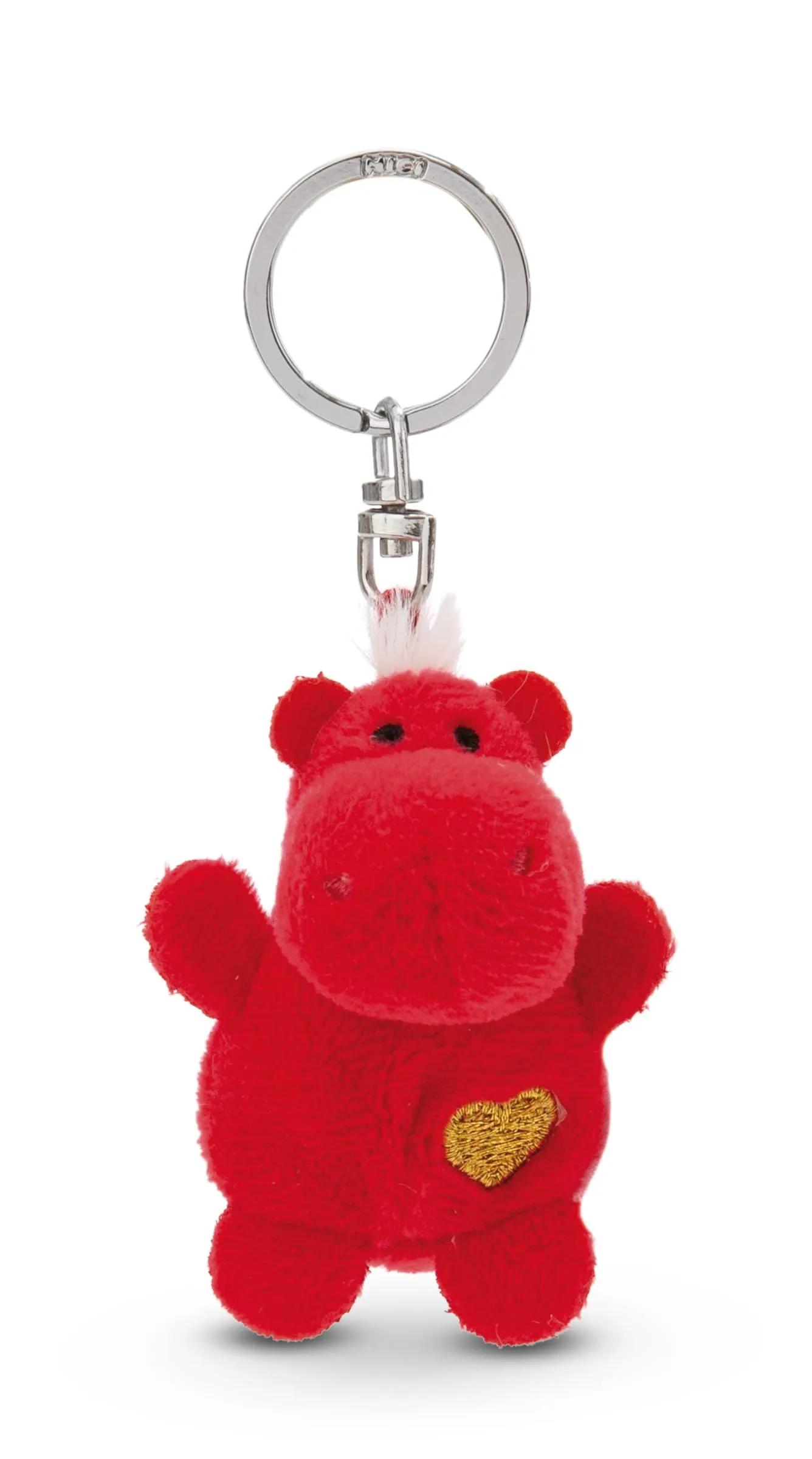 Portachiavi Ippopotamo rosso con il cuore 5cm - immagine 1