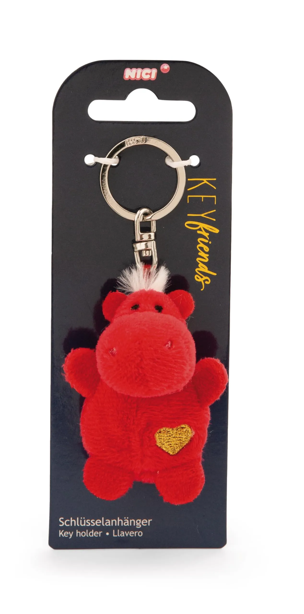 Portachiavi Ippopotamo rosso con il cuore 5cm - immagine 3