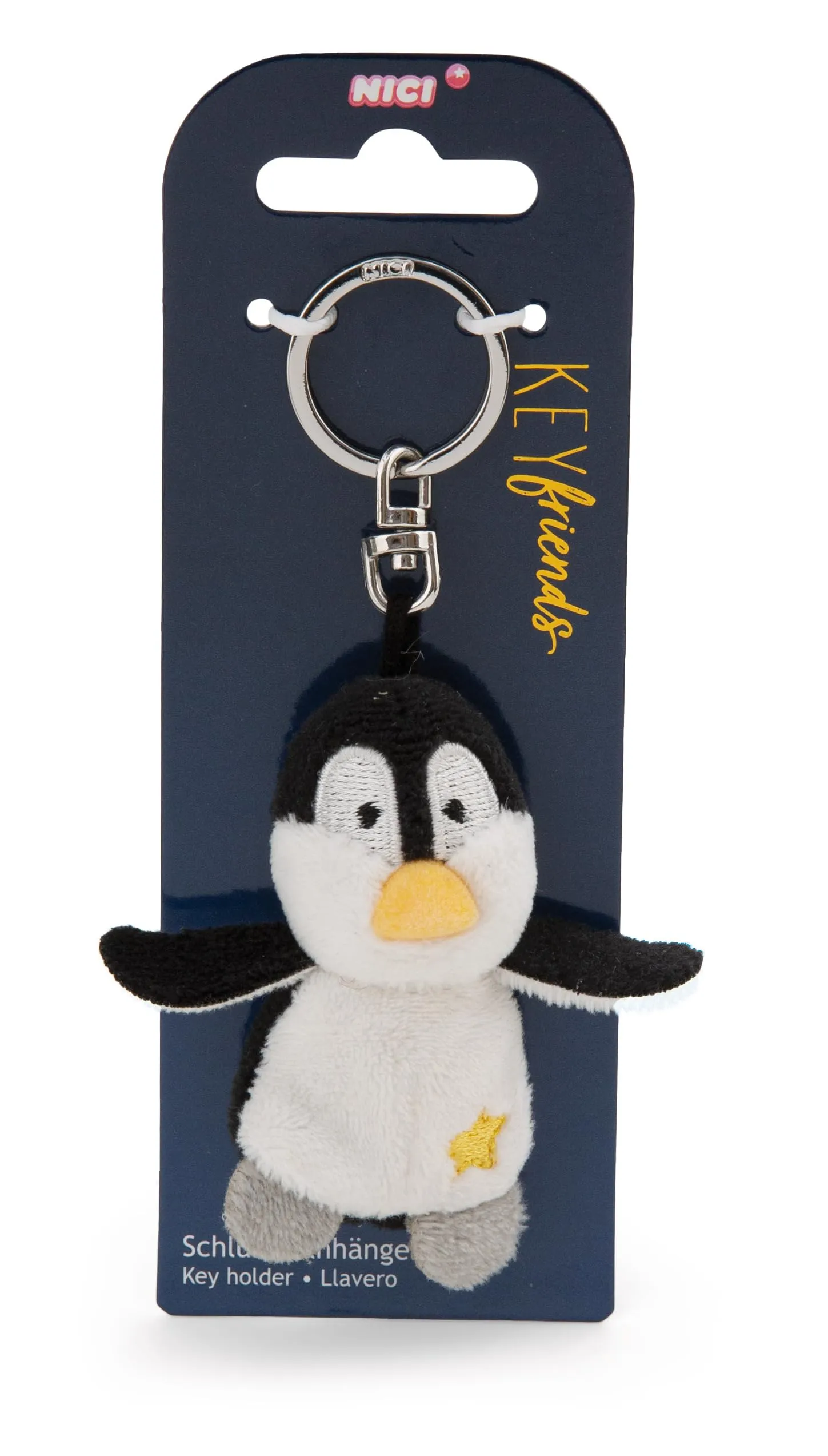 NICI Portachiavi pinguino con stella 5cm - nero - Un compagno fedele per zaino o borsa, portachiavi per tutte le età | 62089 - immagine 3