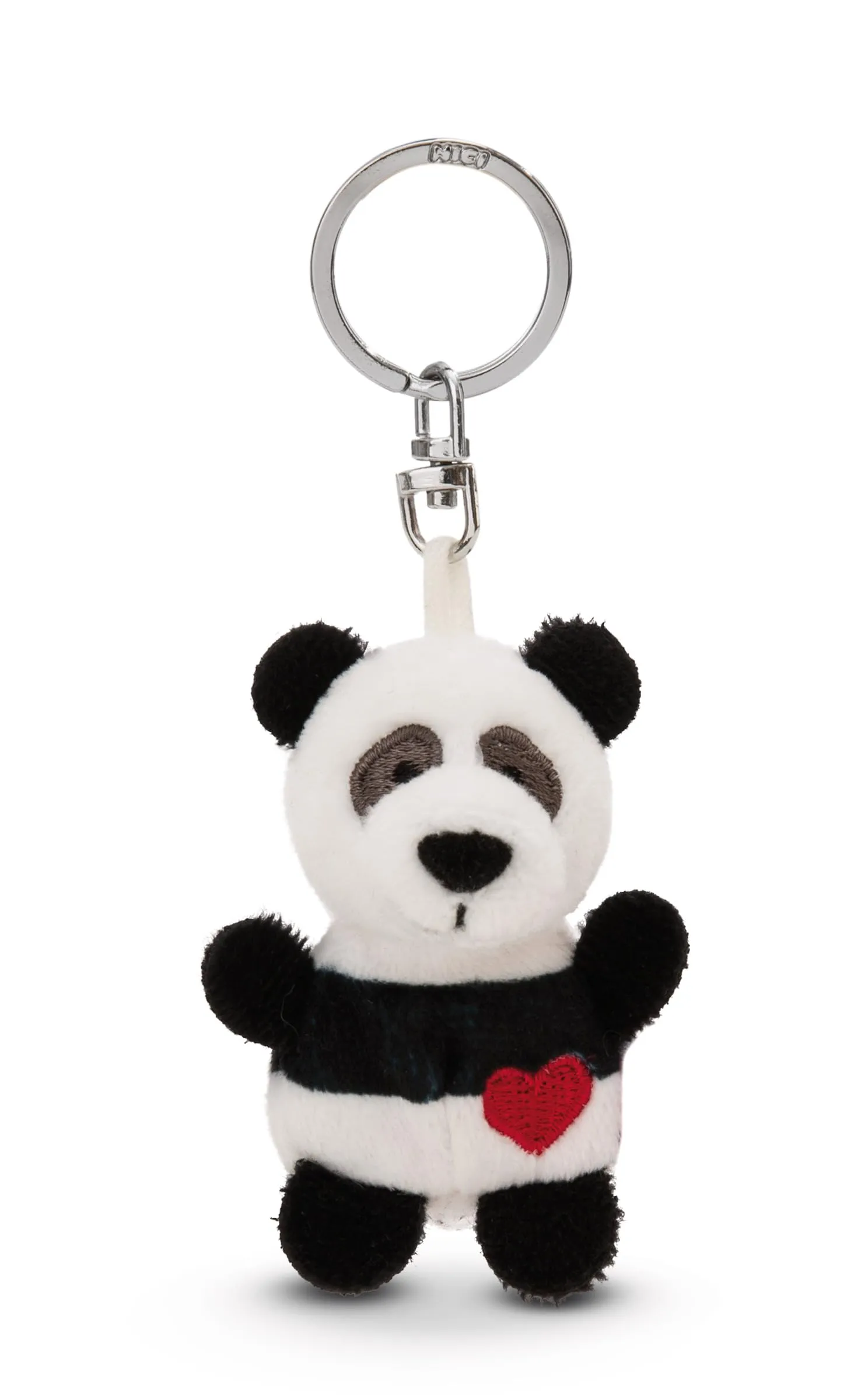 Portachiavi panda con cuore 5cm - bianco - Un compagno fedele per zaino o borsa, portachiavi per tutte le età | 62079 - immagine 1