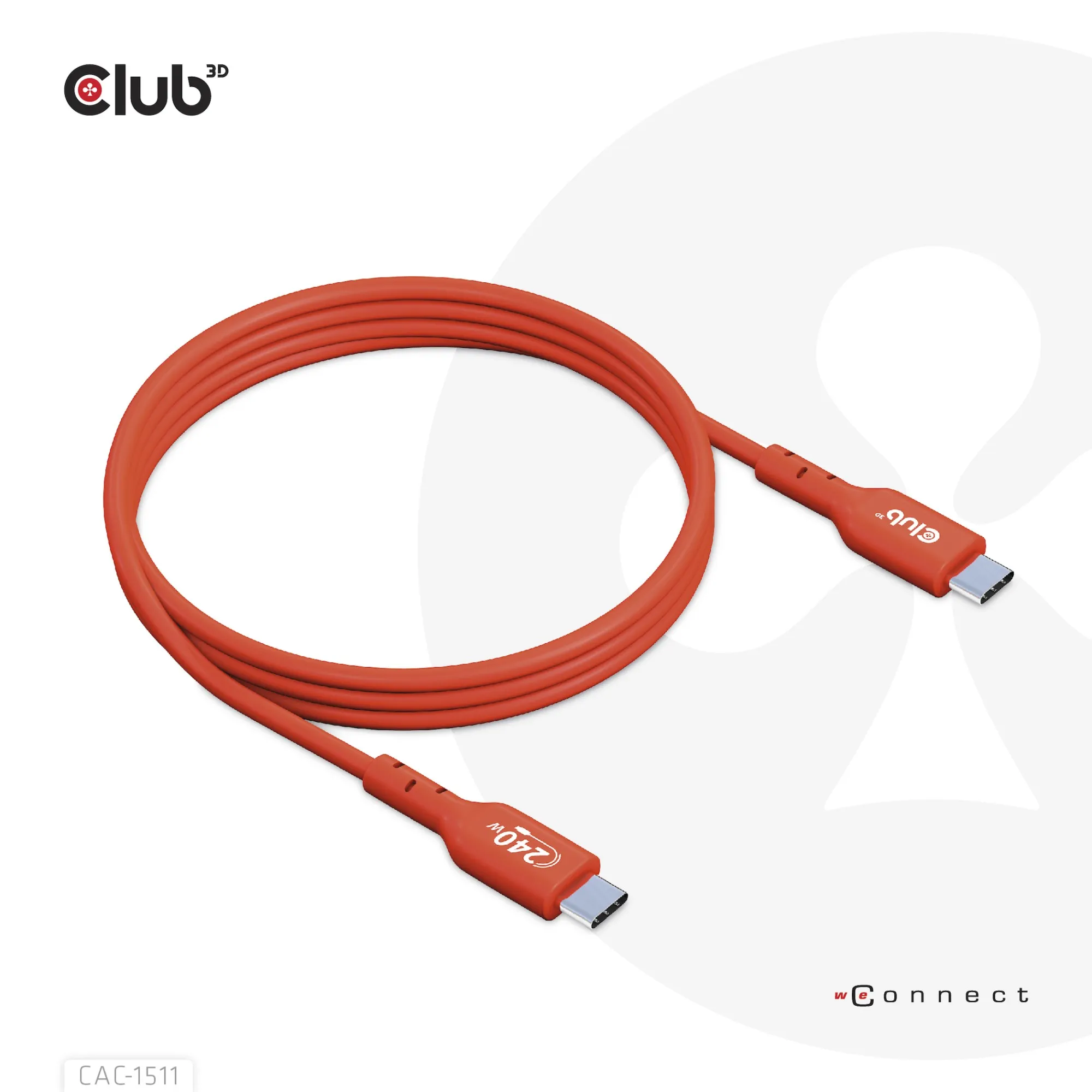 Club 3D Cavo Usb2 Type-C Bi-Directional Usb-If Certified Cable Data 480Mb Pd 240W(48V/5A) Epr M/M 1M - immagine 1