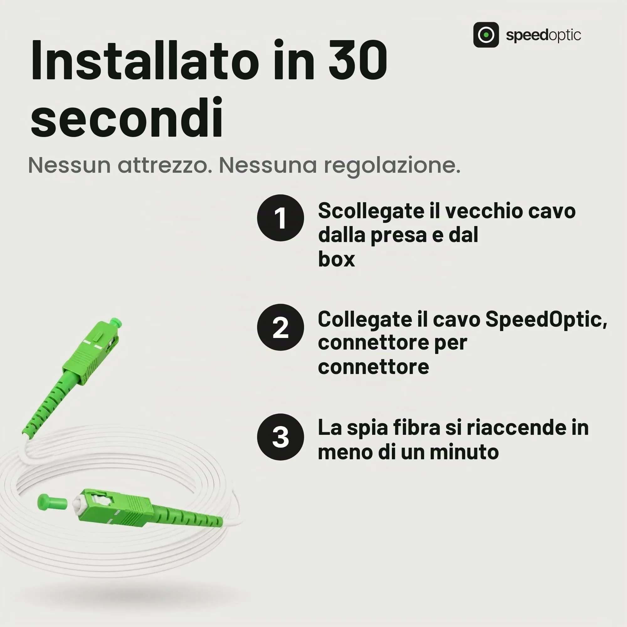 Cavo Fibra Ottica 0,5 m SC/APC a SC/APC, Prolunga TIM Vodafone Fastweb - immagine 4