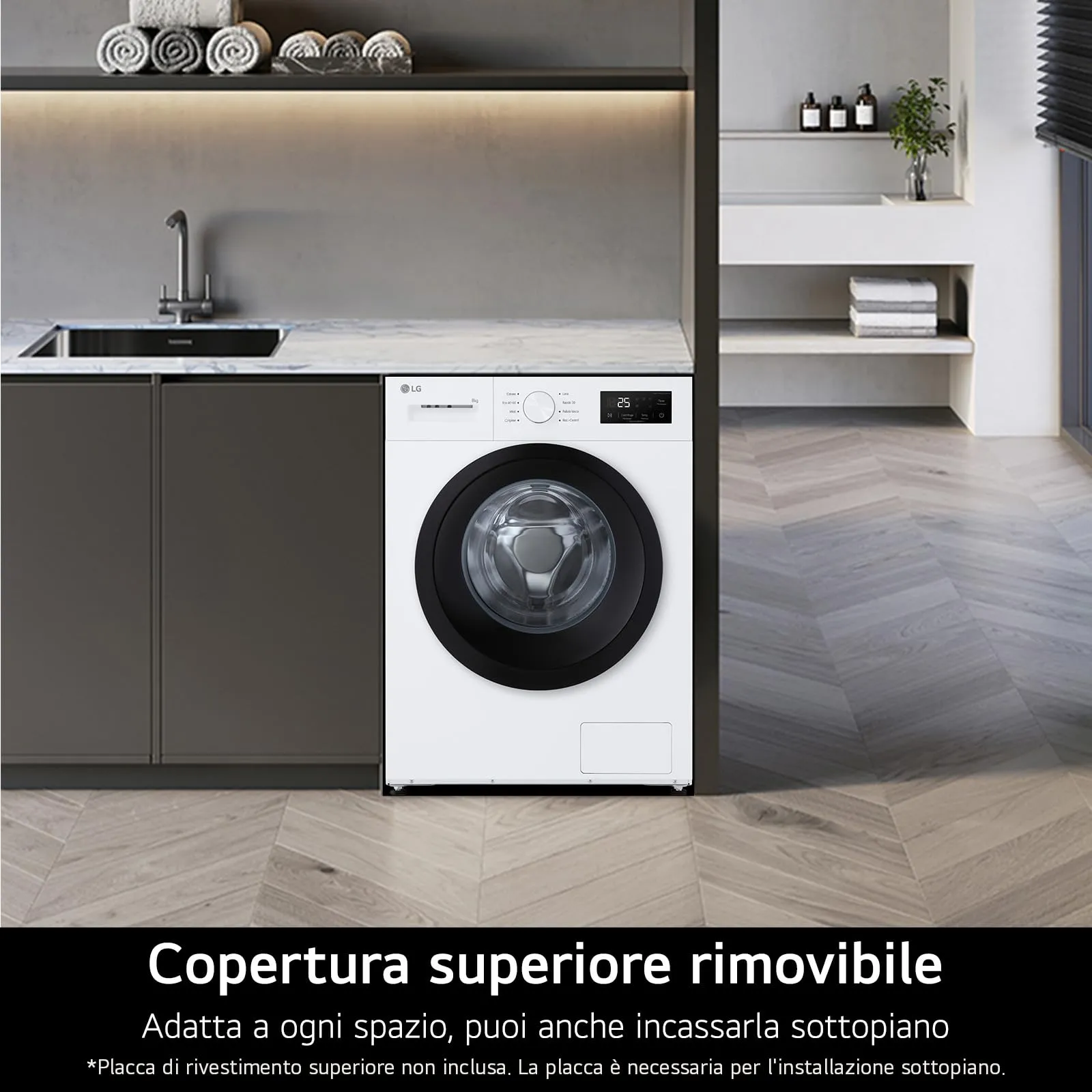 LG F4NA10S8NWK Lavatrice Slim 8 kg Serie A1, Classe A, 1400 Giri, Vapore - immagine 6