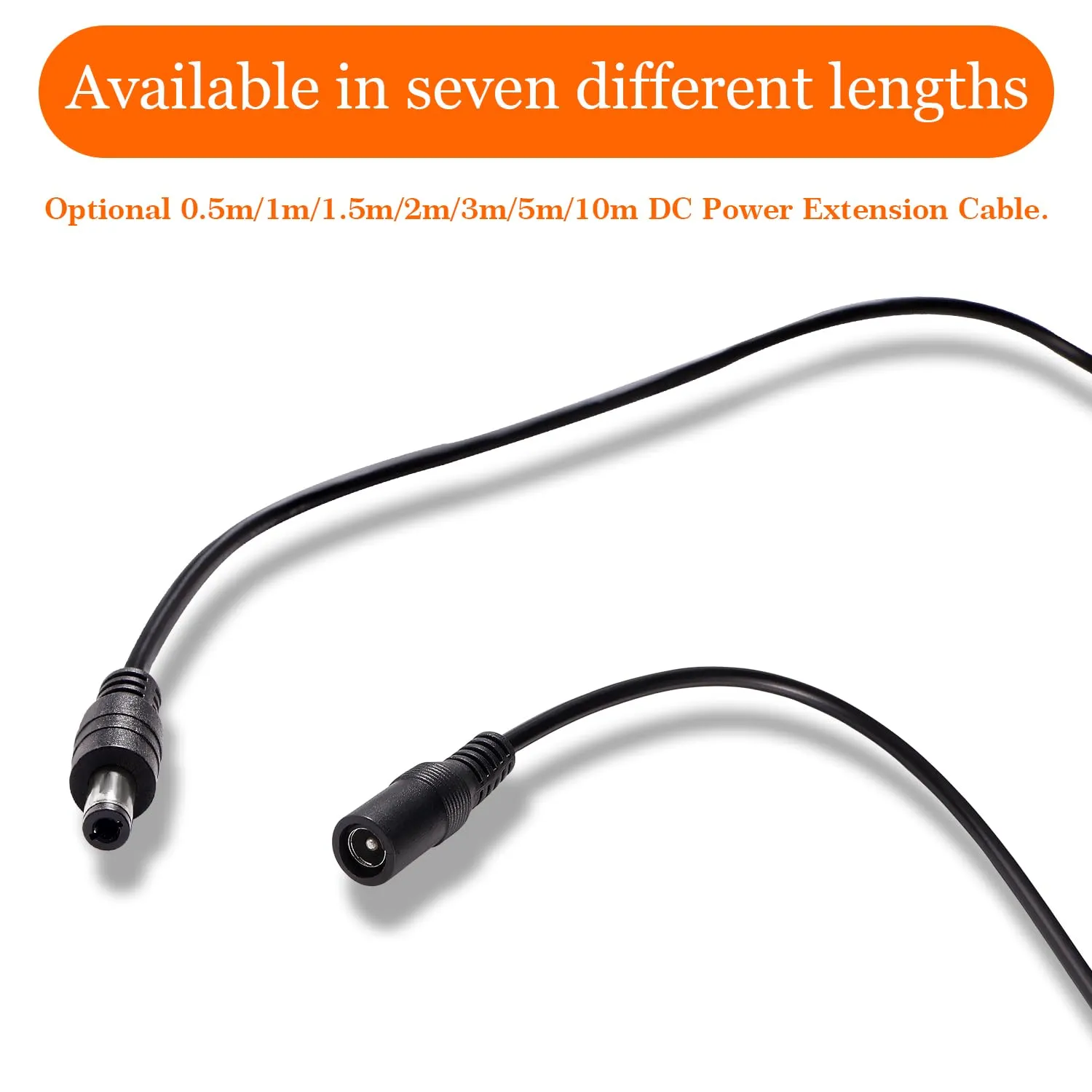 KUOQIY 5m 5.5x2.1 mm 24V 12V Cavi di Prolunga per Alimentazione DC, DC Cavo Estensione Maschio a Femmina 22AWG, per Telecamera Sicurezza CCTV, DVR, Nero - immagine 6