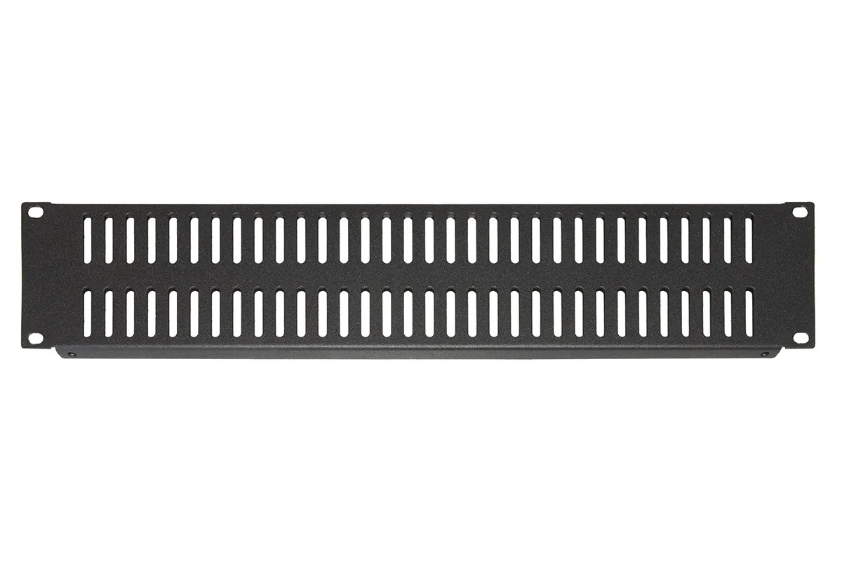 Pannello Cieco Ventilato 2 Unita' Per Armadi Rack 19 Nero Viti Incluse - immagine 1