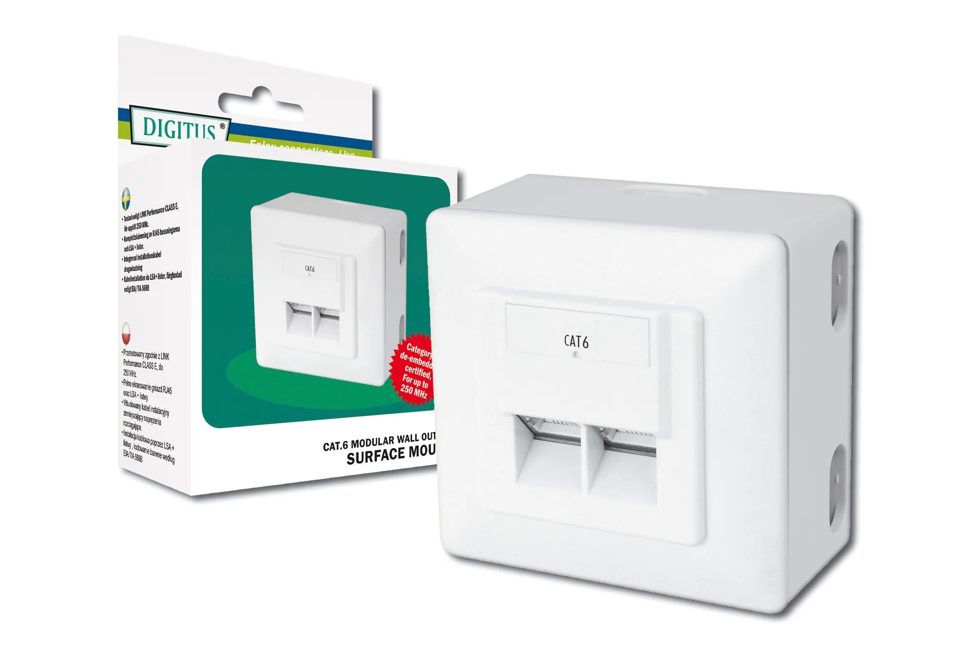 Presa A Muro Esterna Rj45 Cat. 6 Per Reti - immagine 1