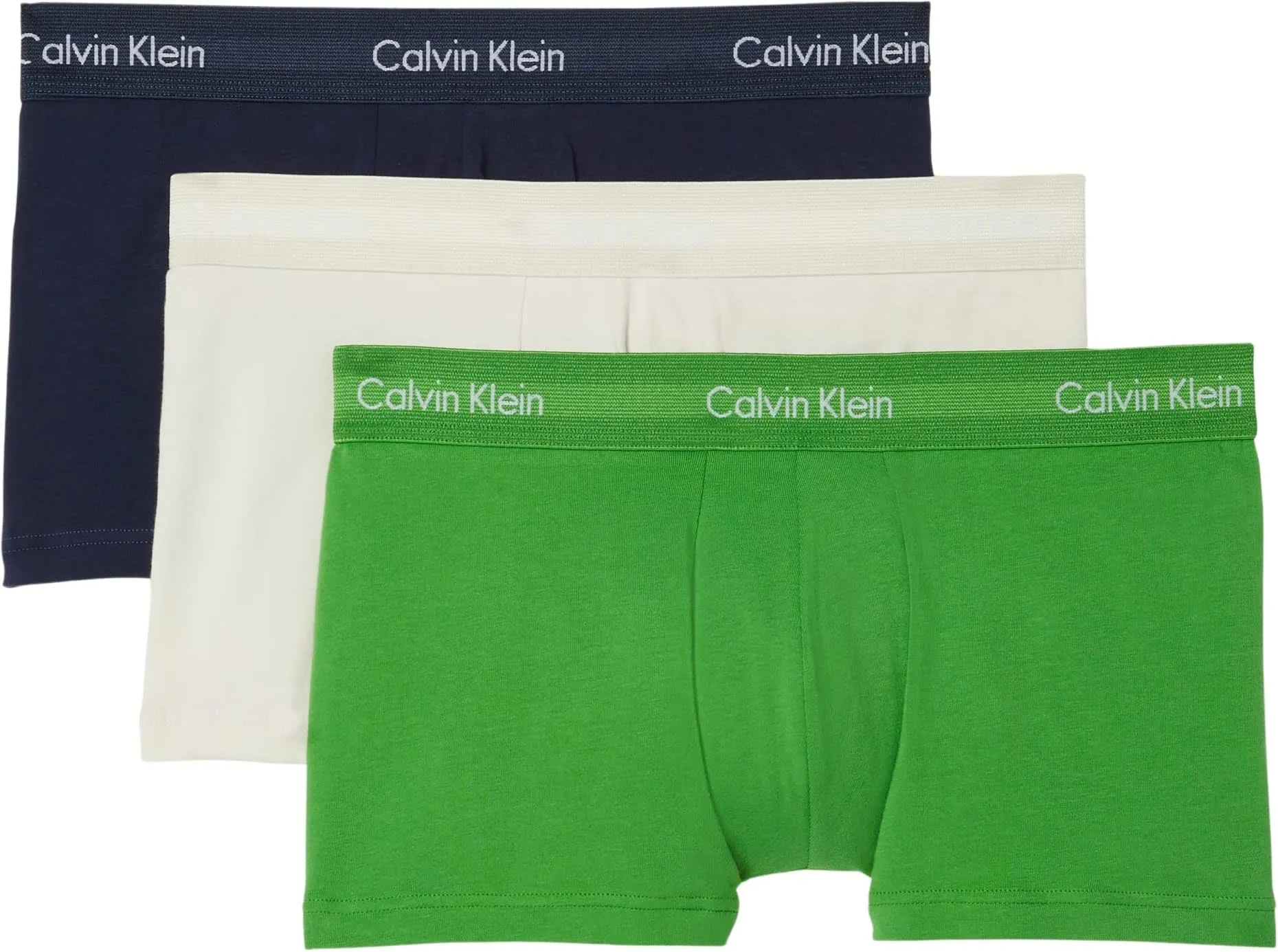 Calvin Klein Uomo Pantaloncini Boxer Vita Bassa Confezione da 3 Intimo, Verde (Blue Shadow/Supreme Green/Chalk), S - immagine 1