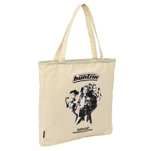 Borsa tote Safta K-Pop Demon Hunters Star - Chiusura con cerniera - Tasca interna - Manici - 36x38x65 cm - Beige - immagine 1