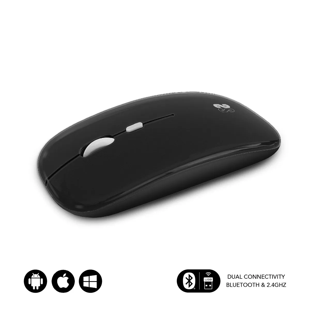 SUBBLIM SUBMO-DFLAT20 mouse Ambidestro RF Wireless + Bluetooth + USB Type-A Ottico 1600 DPI - immagine 1
