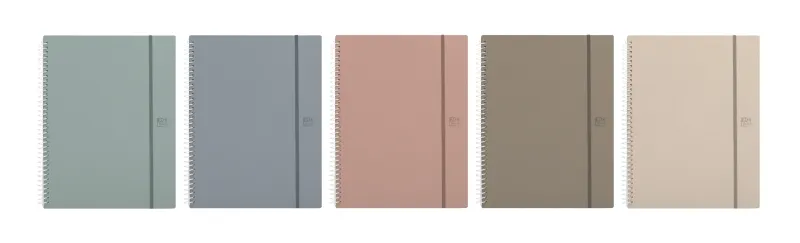 Raccoglitore a spirale Oxford Forest con 60 tasche - Chiusura elastica - Poliuretano espanso - Plastica riciclata - Colori neutri assortiti - immagine 1