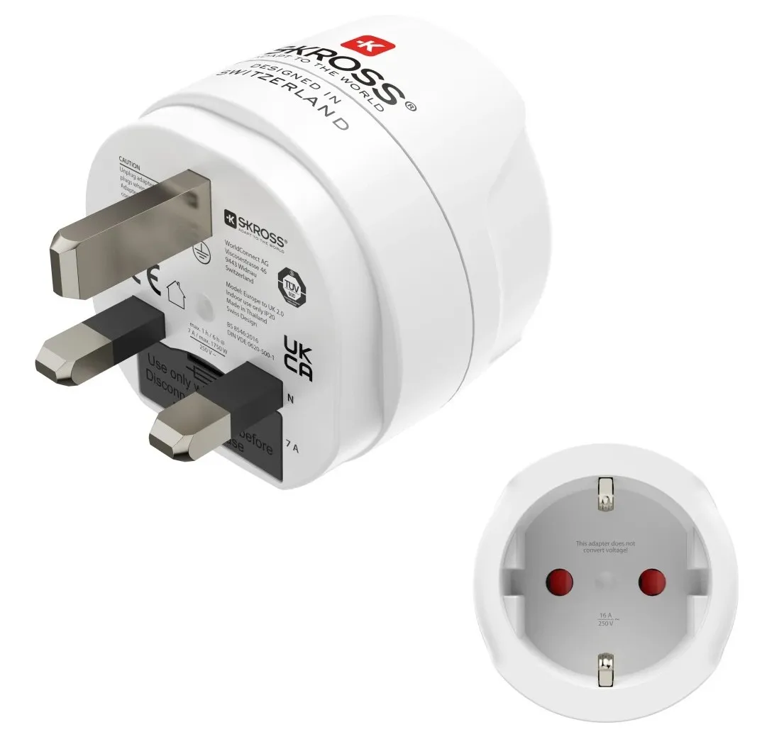 Adattatore da viaggio Hama tipo G - Potenza fino a 3250W - Connettore femmina Schuko - Tensione 100-250V - Bianco - immagine 1