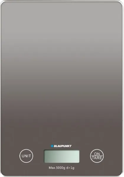 Bilancia da cucina digitale Blaupunkt BP4012 da 5 kg con piattaforma in vetro - Display LCD retroilluminato - Funzione tara - Alta precisione 1 g - Spegnimento automatico e indicatori di sovraccarico/batteria scarica - Grigio - immagine 1