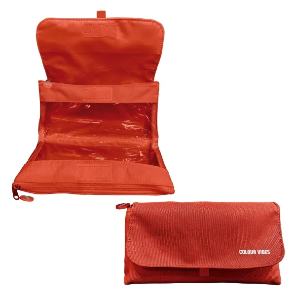 Astuccio doppio Dohe Vibes - Chiusura con patta e tasca interna - Cerniera - Finestre trasparenti - Poliestere - 22x11x6cm - Rosso - immagine 1