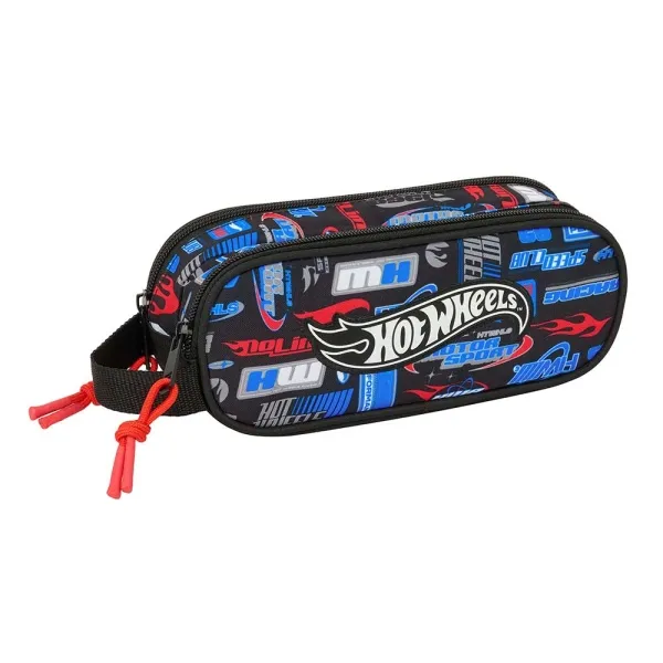 Astuccio Safta Hot Wheels - 2 scomparti con cerniera - Maniglia laterale - 1 litro - 210x60x80 mm - Blu - immagine 1