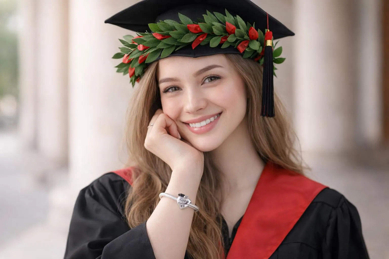 MariaFonte Charm Laurea Compatibile Tutte Marche Pendente Diploma Gufo Pergamena Cappello Libro Cuore Stella Compleanno Anniversario Ciondoli Originale Bead Argento - immagine 4